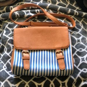 Blue and white striped bag